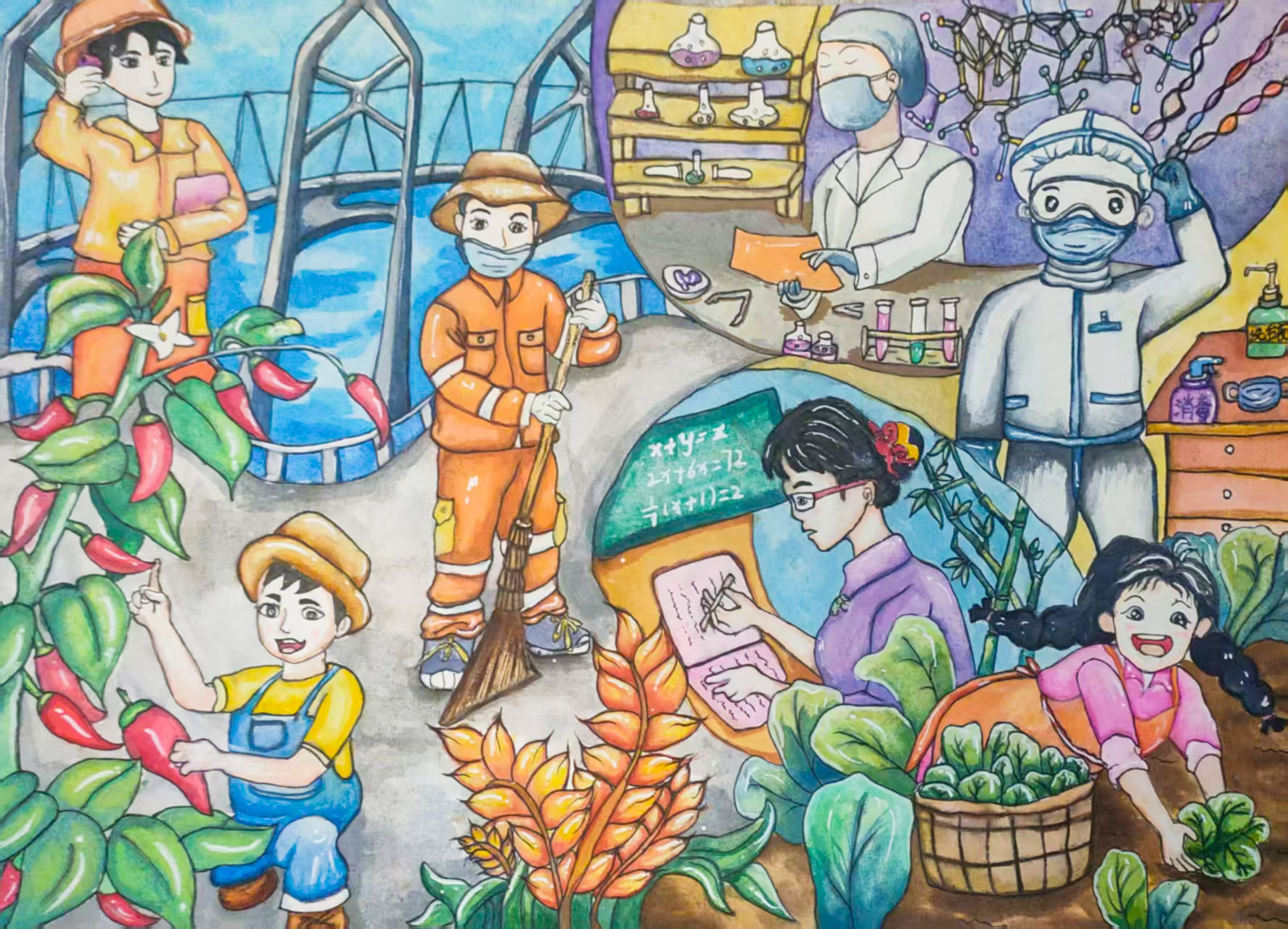 《中國夢 勞動(dòng)美》職工宋春艷之女蘇奕涵繪畫.jpg